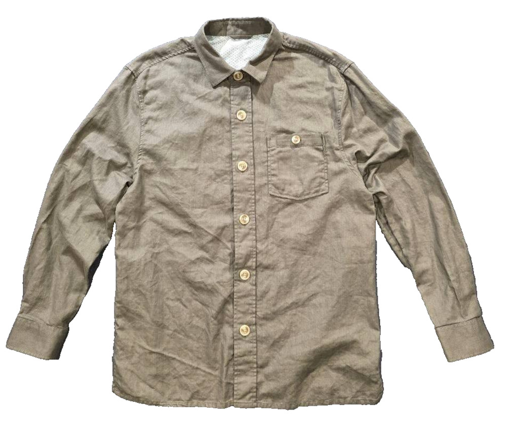 Nick Graham Men's cotton linen shirt green Overshirt Large A010364